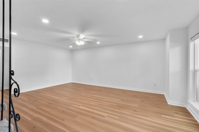 8124 Fondren Rd Unit 8124, Houston, TX 77074 - unfurnished room with ceiling fan, recessed lighting, and light wood-type flooring
