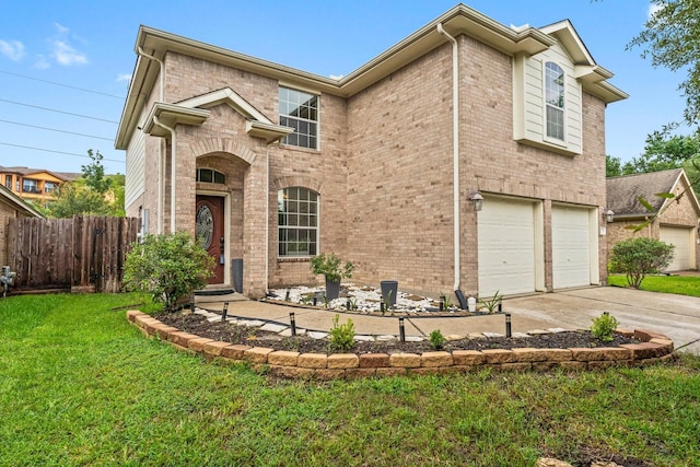 28210 Slatestone Ln, Spring, TX 77386 - traditional-style house featuring brick siding, driveway, and an attached garage