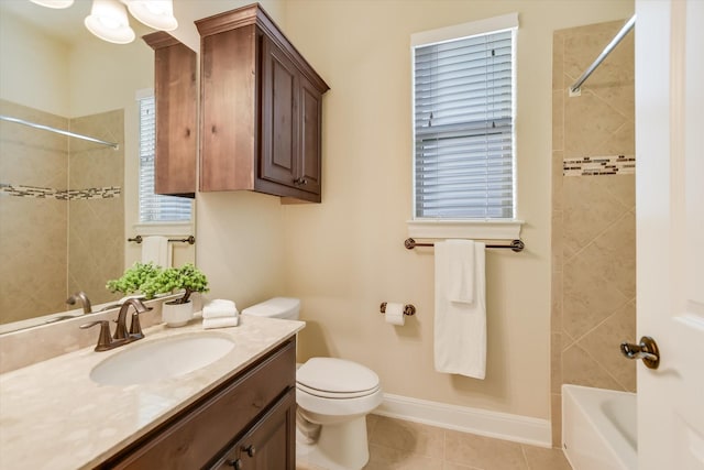 2728 Long Lasso Pass, Leander, TX 78641 - bathroom featuring vanity,  shower combination, and tile patterned floors
