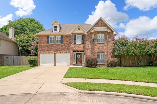 16447 Flint Run Way, Sugar Land, TX 77498 - traditional-style house featuring concrete driveway, brick siding, and an attached garage