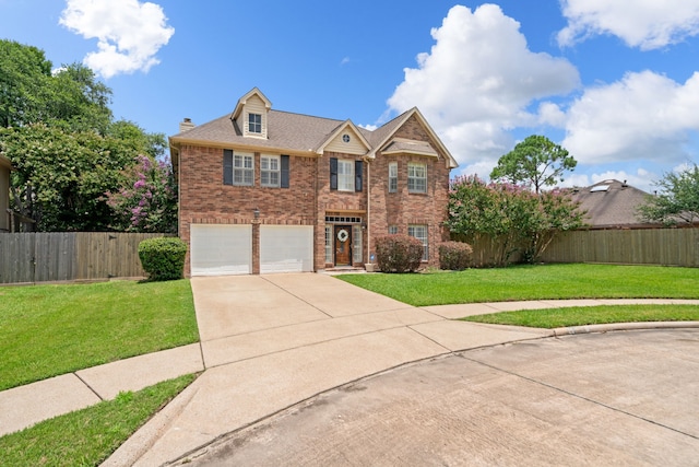 16447 Flint Run Way, Sugar Land, TX 77498 - traditional home featuring concrete driveway, brick siding, and a garage