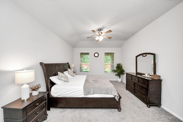 5206 Wyatt James Ln, Brookshire, TX 77423 - bedroom featuring vaulted ceiling, light colored carpet, and a ceiling fan