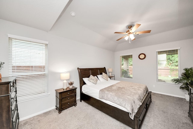 5206 Wyatt James Ln, Brookshire, TX 77423 - carpeted bedroom featuring vaulted ceiling and ceiling fan