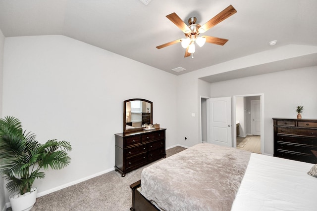5206 Wyatt James Ln, Brookshire, TX 77423 - bedroom featuring lofted ceiling, light carpet, and a ceiling fan