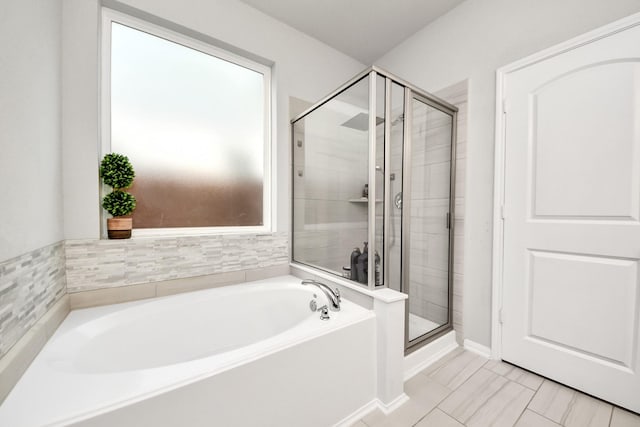 5206 Wyatt James Ln, Brookshire, TX 77423 - bathroom featuring a garden tub and a stall shower