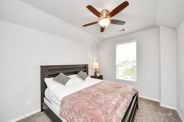 5206 Wyatt James Ln, Brookshire, TX 77423 - bedroom with lofted ceiling, carpet flooring, and a ceiling fan
