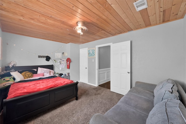 7403 Theisswood Rd, Spring, TX 77379 - bedroom with carpet and wooden ceiling