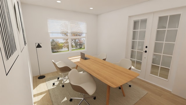 1316 W Willis St, Alvin, TX 77511 - office space with french doors, wood finished floors, and recessed lighting