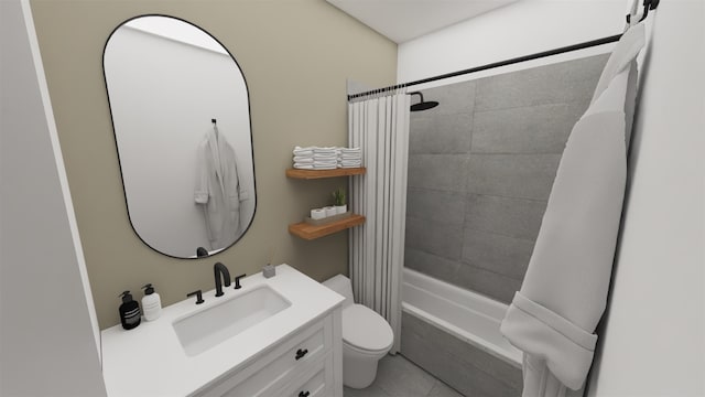 1316 W Willis St, Alvin, TX 77511 - bathroom featuring vanity, shower / tub combo with curtain, and tile patterned floors
