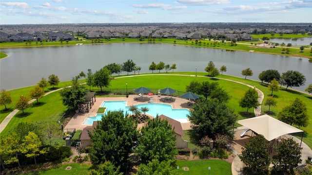 8426 Kari Bend Cir, Richmond, TX 77407 - aerial perspective of suburban area featuring a large body of water