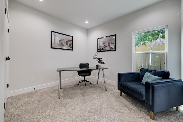 846 Elkhart St Unit B, Houston, TX 77091 - carpeted home office with baseboards and recessed lighting