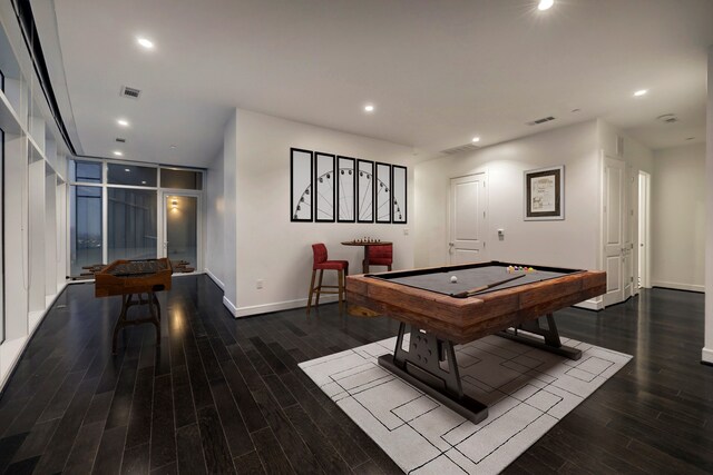4521 San Felipe St Unit 2304-5, Houston, TX 77027 - game room featuring billiards, wood finished floors, and recessed lighting