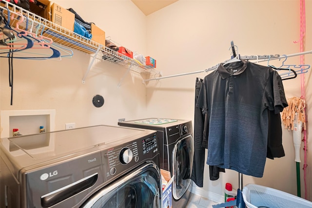 19914 Pemetic Trl, Richmond, TX 77407 - laundry room with separate washer and dryer and tile patterned floors