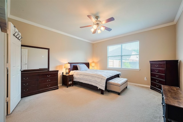 19914 Pemetic Trl, Richmond, TX 77407 - bedroom featuring crown molding, carpet floors, and ceiling fan