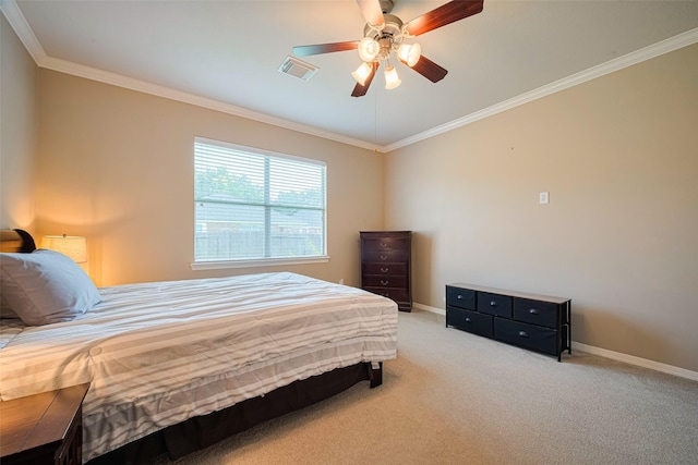19914 Pemetic Trl, Richmond, TX 77407 - bedroom with ornamental molding, carpet flooring, and a ceiling fan