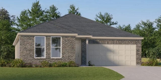 16042 Tallis Dr, Conroe, TX 77303 - ranch-style house with brick siding, a garage, and driveway