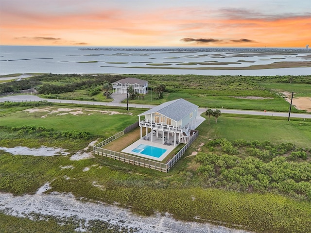 3430 Indian Beach Dr, Galveston, TX 77554 - aerial view of property and surrounding area with a nearby body of water