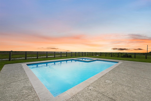 3430 Indian Beach Dr, Galveston, TX 77554 - view of pool with a pool with connected hot tub and a fenced backyard