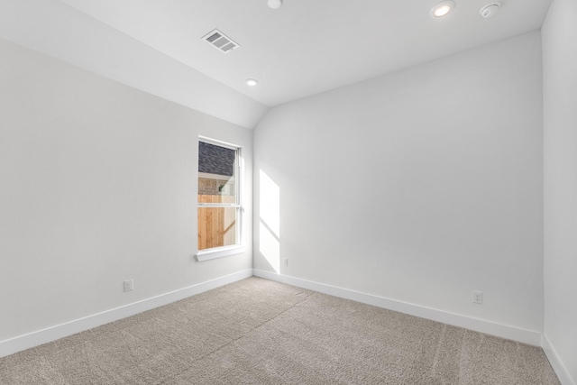 21410 Flora Springs Ln, Magnolia, TX 77355 - carpeted empty room with a smoke detector, recessed lighting, and lofted ceiling