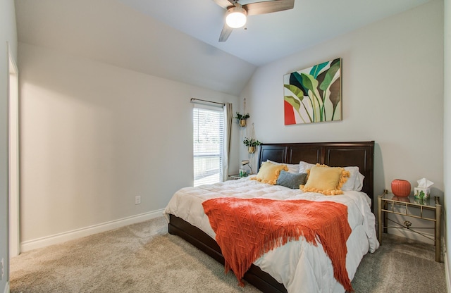 20207 Noble Arabian Dr, Tomball, TX 77377 - carpeted bedroom with vaulted ceiling and a ceiling fan