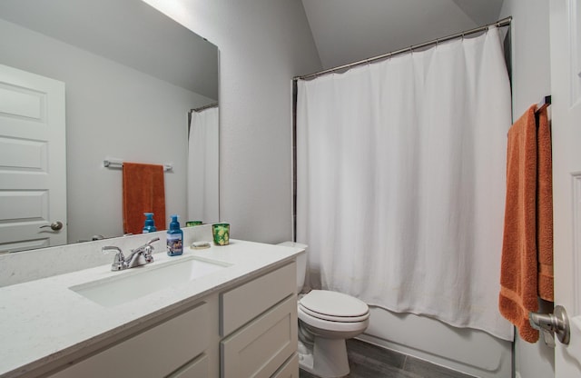 20207 Noble Arabian Dr, Tomball, TX 77377 - bathroom with vanity, shower / bathtub combination with curtain, and wood finished floors