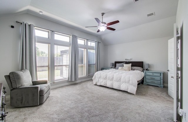 20207 Noble Arabian Dr, Tomball, TX 77377 - carpeted bedroom featuring vaulted ceiling and ceiling fan
