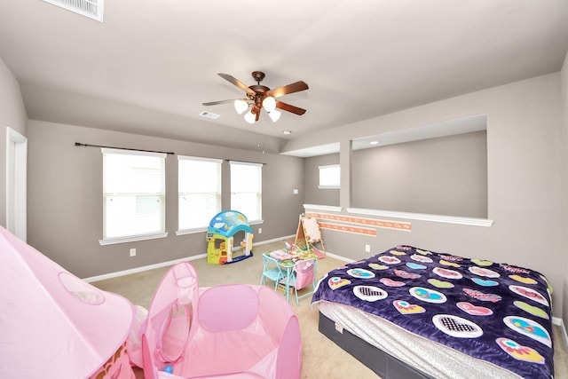 6810 Hunters Trace Ln, Baytown, TX 77521 - bedroom featuring carpet and a ceiling fan