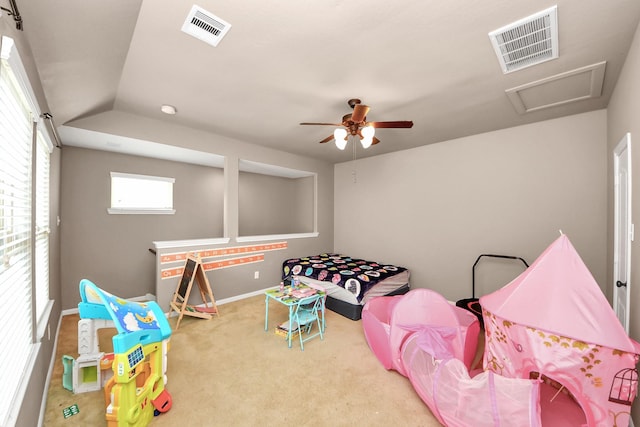 6810 Hunters Trace Ln, Baytown, TX 77521 - game room featuring carpet flooring and a ceiling fan
