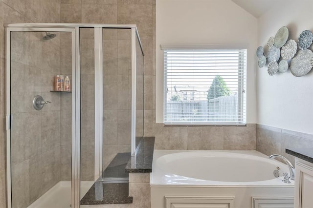8922 Pinenut Dr, Cypress, TX 77433 - full bathroom featuring a garden tub and a stall shower