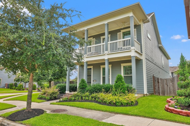 16726 Echo Heights Dr, Cypress, TX 77433 - view of front of home featuring a balcony and a porch