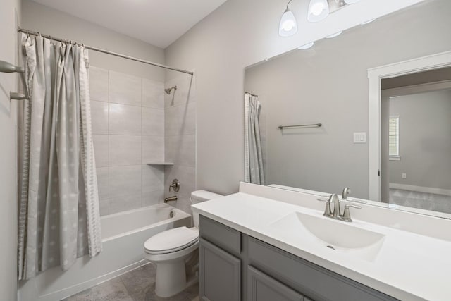 16726 Echo Heights Dr, Cypress, TX 77433 - bathroom featuring shower / bathtub combination with curtain and vanity