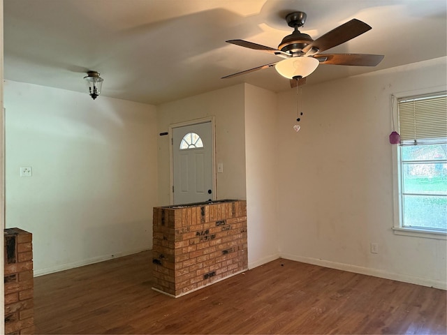 200 Cunningham Dr, Lufkin, TX 75901 - foyer entrance featuring wood finished floors and a ceiling fan