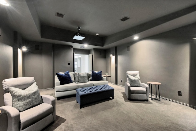 23706 Tristan Bay Ct, Spring, TX 77386 - home theater with carpet and a tray ceiling