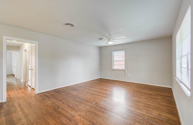4921 Michael Dr, Houston, TX 77017 - empty room featuring a ceiling fan and wood finished floors