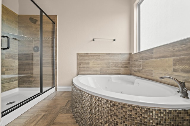 2502 S San Antonio Ave, Pearland, TX 77581 - full bathroom with a stall shower and a whirlpool tub