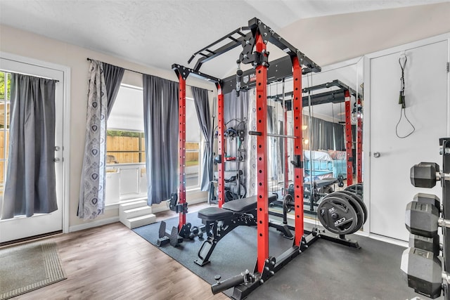 3302 Candlelon Dr, Spring, TX 77388 - workout area with wood finished floors