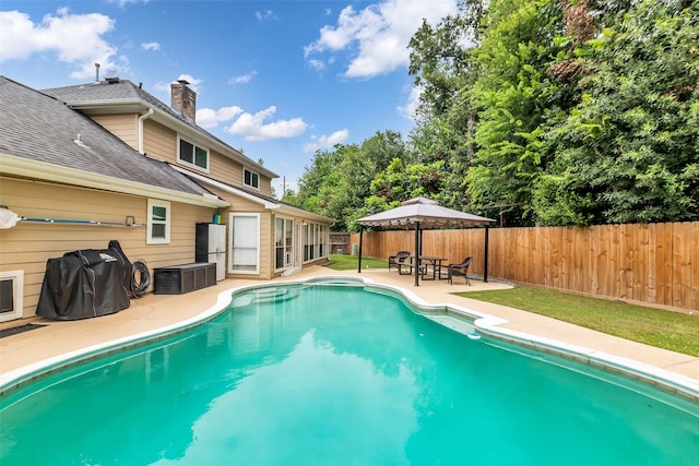 3302 Candlelon Dr, Spring, TX 77388 - view of pool with a patio, a fenced backyard, and area for grilling