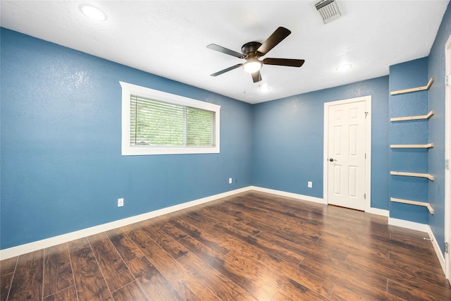 478 Brandon Rd, Conroe, TX 77302 - empty room with a ceiling fan, wood finished floors, and recessed lighting