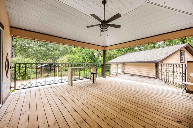 478 Brandon Rd, Conroe, TX 77302 - wooden deck with a ceiling fan