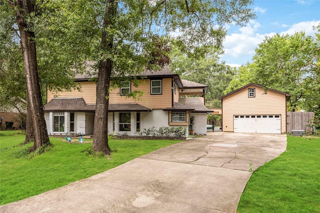 478 Brandon Rd, Conroe, TX 77302 - traditional-style house featuring concrete driveway, a garage, roof with shingles, and brick siding