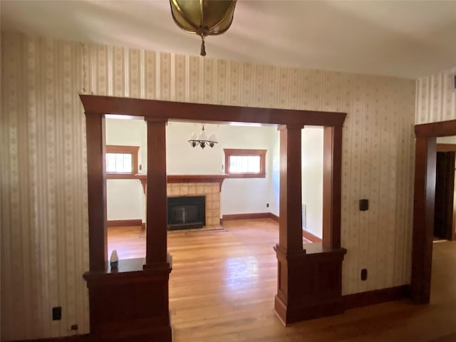 222 N 1st, Wallis, TX 77485 - hallway with wood finished floors and baseboards