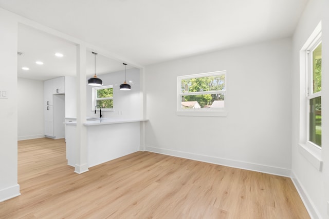 2307 Scott St, La Marque, TX 77568 - unfurnished room with light wood-style floors and recessed lighting