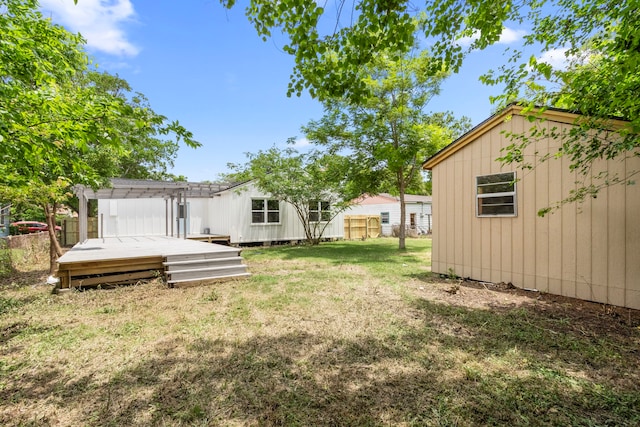 2307 Scott St, La Marque, TX 77568 - view of yard with a wooden deck