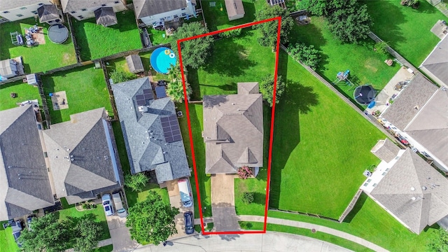 2014 Fisher Trace Ct, Spring, TX 77373 - aerial perspective of suburban area featuring property parcel outlined