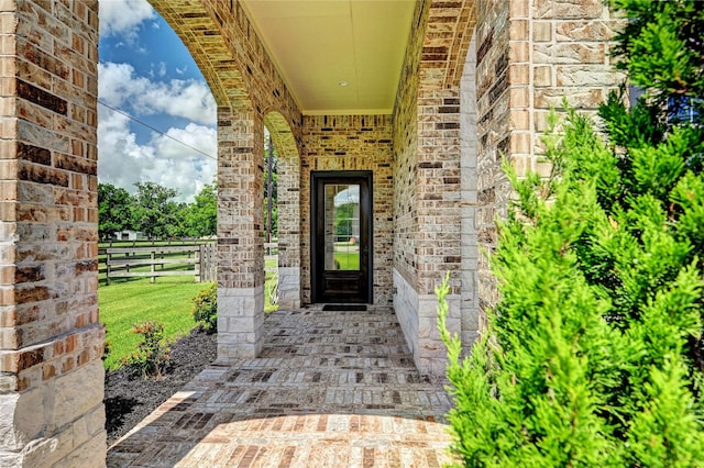 3403 Westhaven Ct, Fulshear, TX 77441 - doorway to property with brick siding