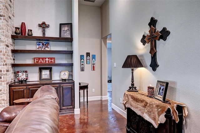 3403 Westhaven Ct, Fulshear, TX 77441 - living room featuring concrete flooring and baseboards