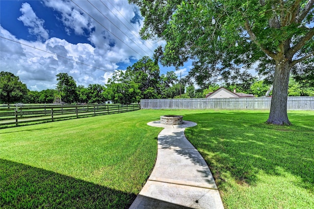 3403 Westhaven Ct, Fulshear, TX 77441 - fenced backyard with a fire pit