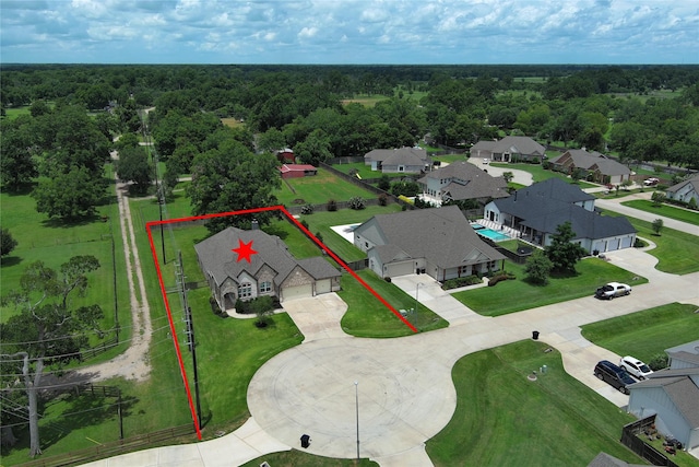 3403 Westhaven Ct, Fulshear, TX 77441 - aerial view of residential area featuring property boundaries highlighted