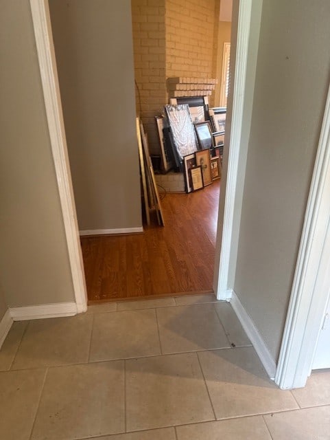 7955 Fawn Terrace Dr, Houston, TX 77071 - corridor with baseboards and tile patterned floors