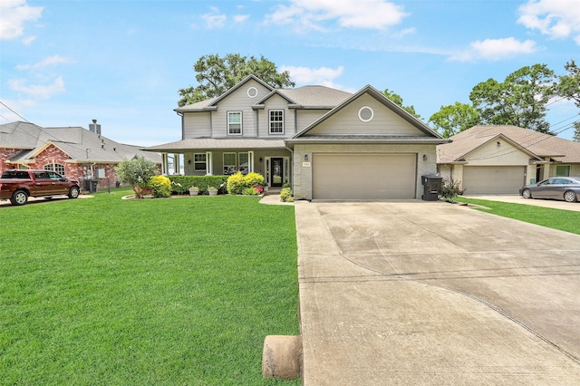 1906 Nogalus Dr, Houston, TX 77532 - view of front of property with driveway, a front yard, an attached garage, and brick siding